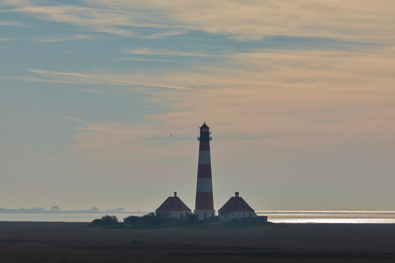 Westerhever Leuchtturm im diffusen Licht