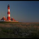 Westerhever Leuchtturm im Sonnenuntergang