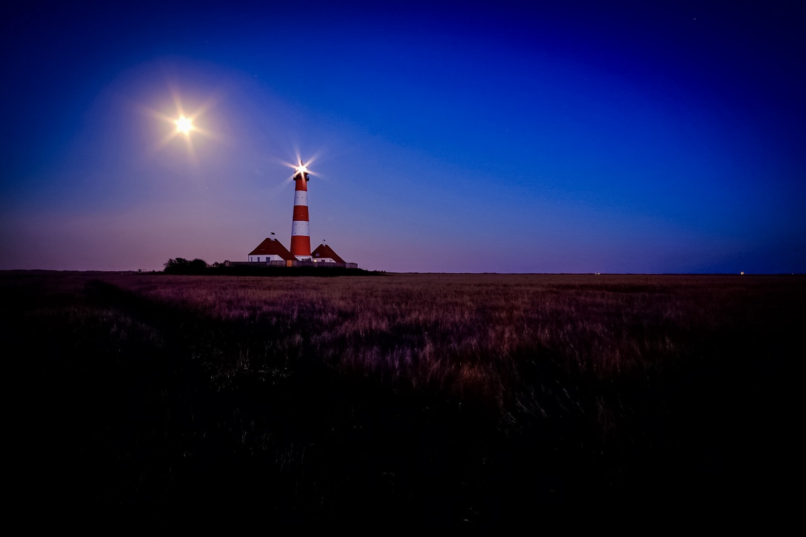 Westerhever Leuchtturm zur blauen Stunde