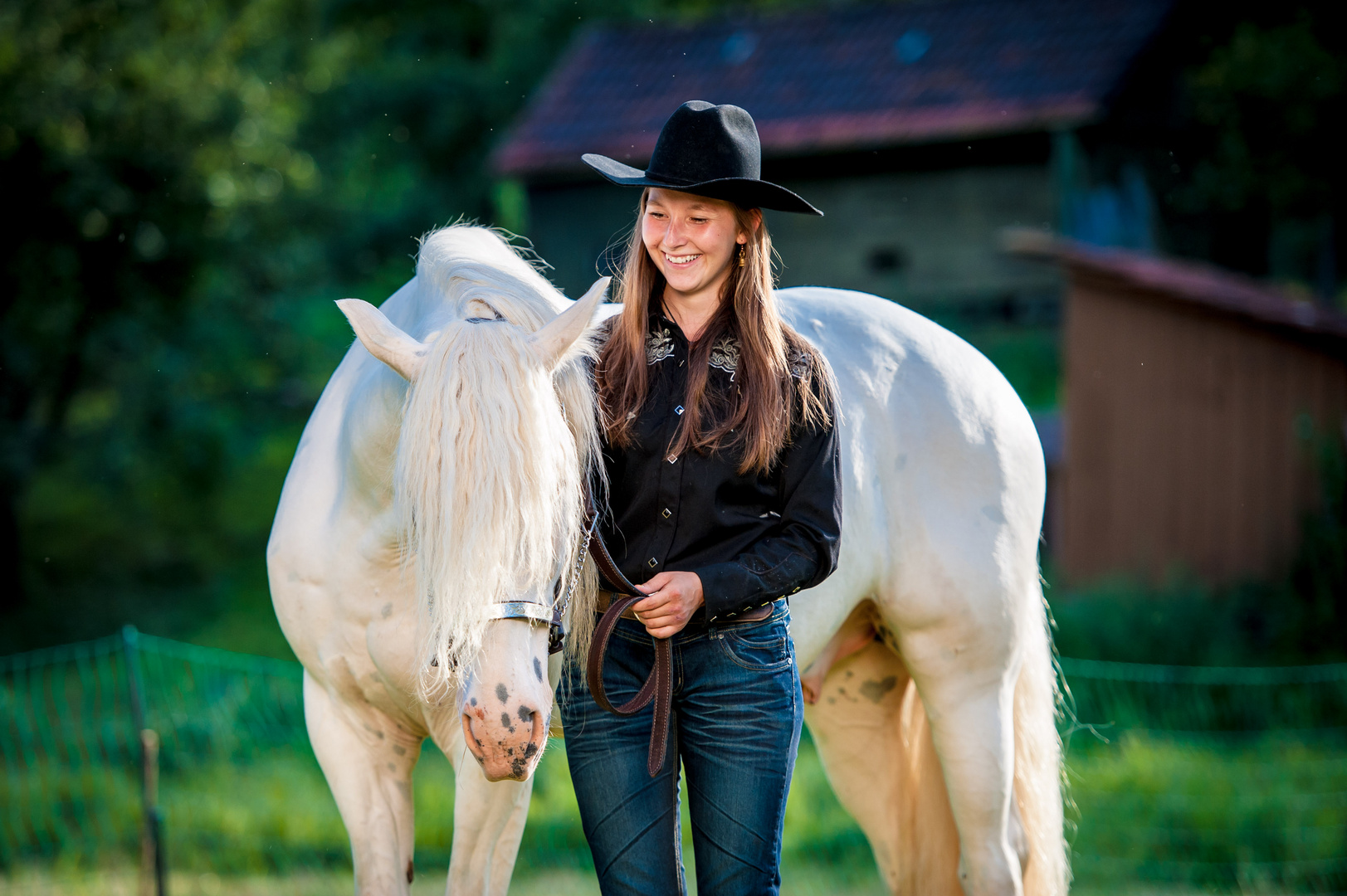 Western Portrait von Reiter und Pferd