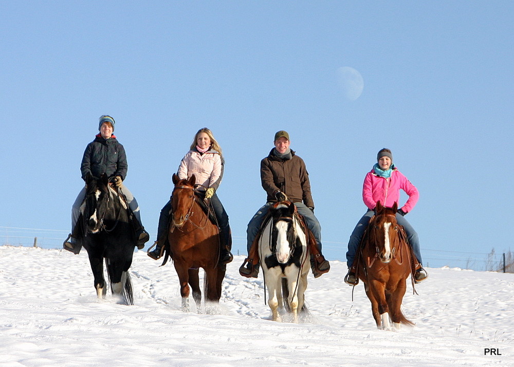 Westernreiter im Schnee