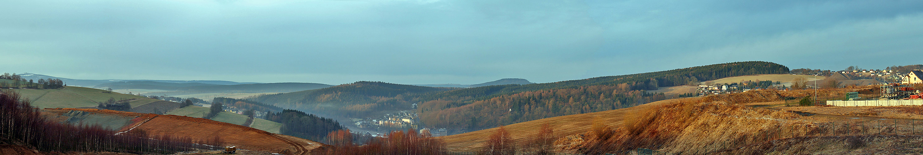 Westerzgebirge mit Fichtelberg südlich von Annaberg-Buchholz