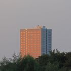 Westfalentower Dortmund im Abendlicht