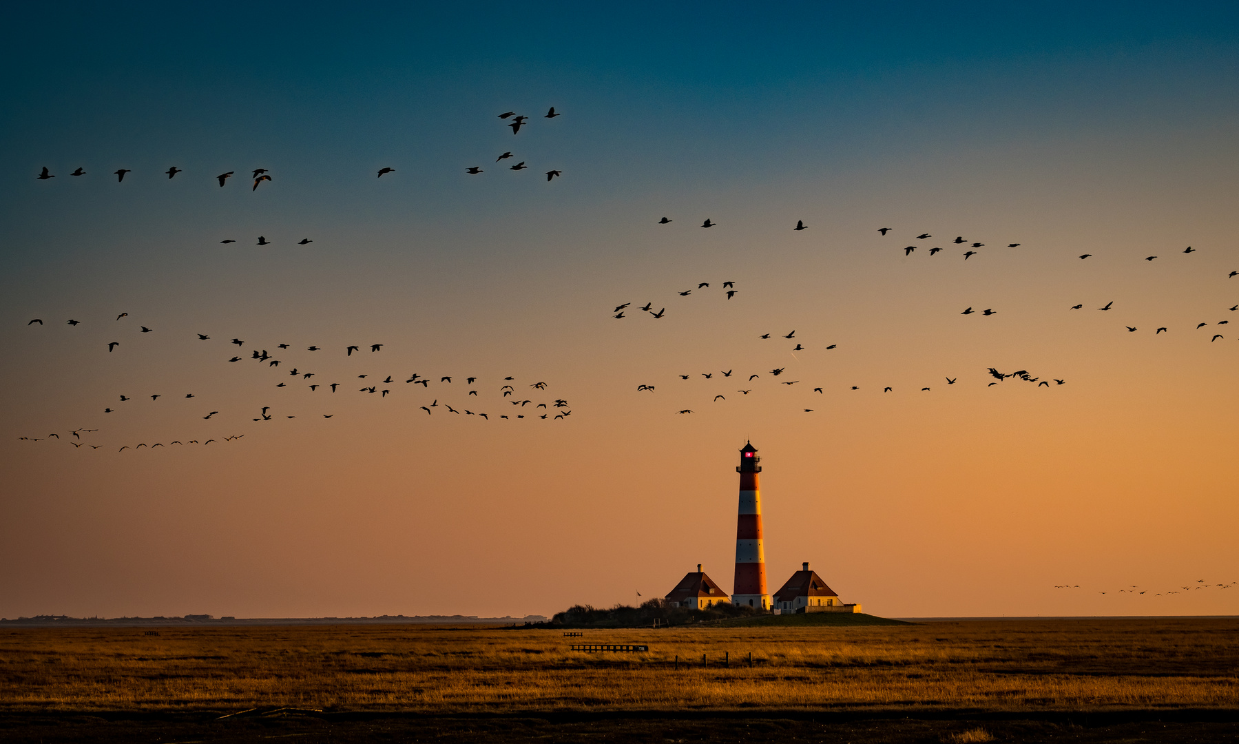 Westhever Leuchtturm in der Abendsonne