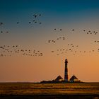 Westhever Leuchtturm in der Abendsonne