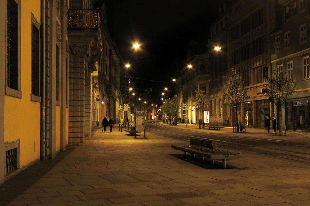 Westlicher Anger in Erfurt am Abend