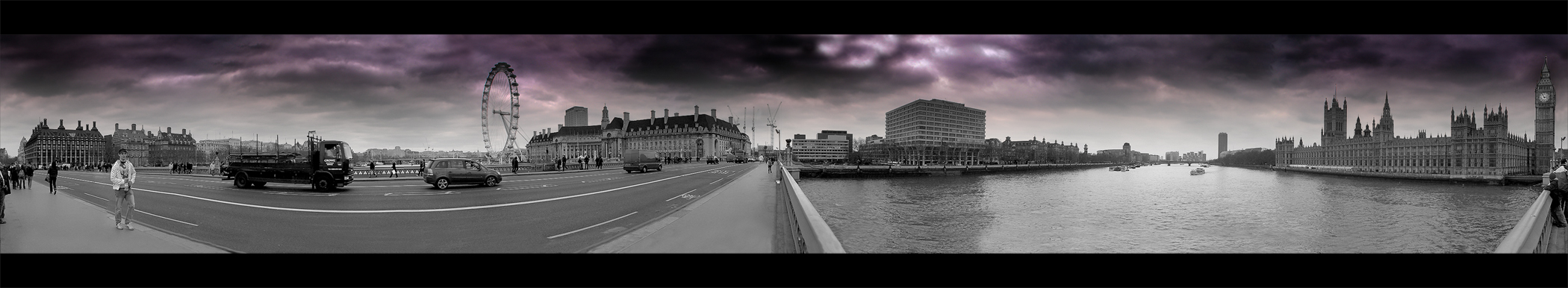 Westminster Bridge - Panorama über Themse