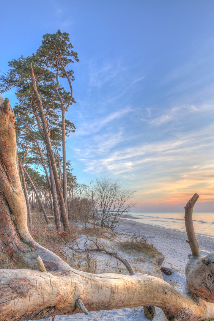 Weststrand im Sonnenuntergang