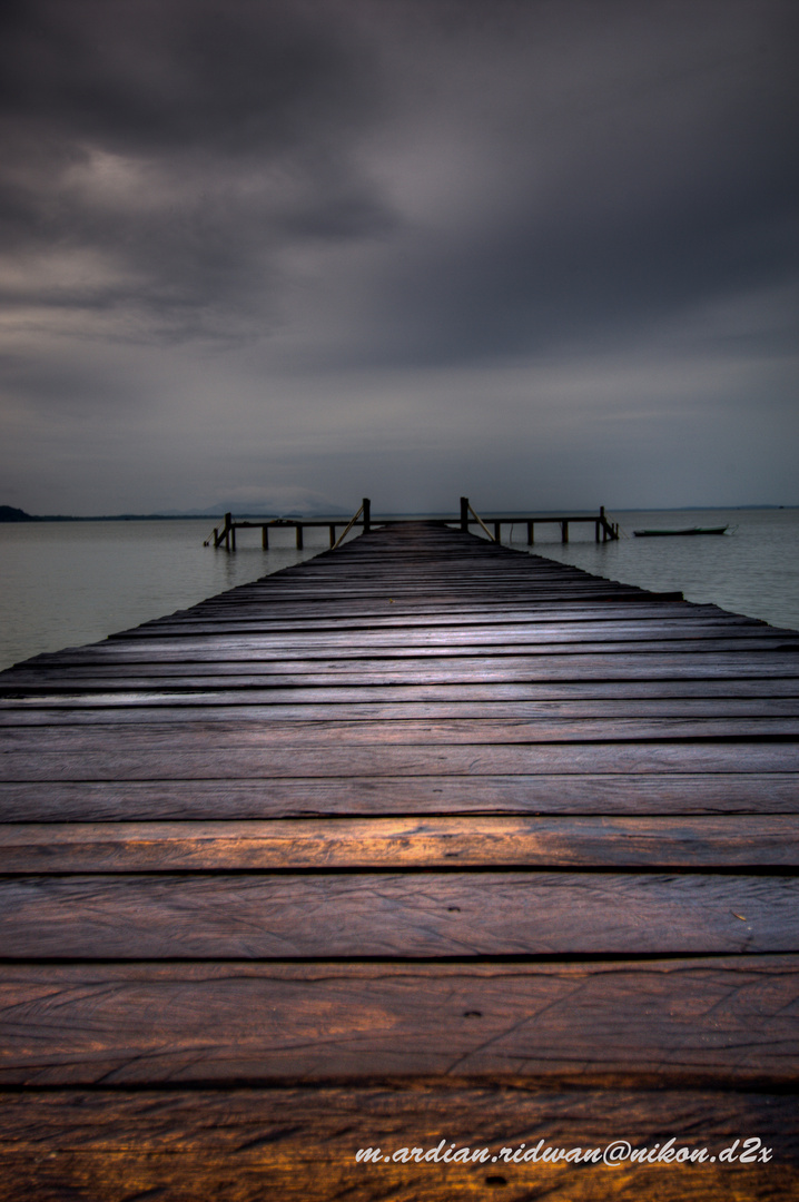 Wet and Cold Morning in Bakit Village's Pier, Jebus Magistrate, Bangka Island - Indonesia