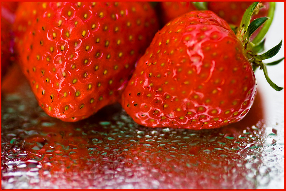 Wet strawberries