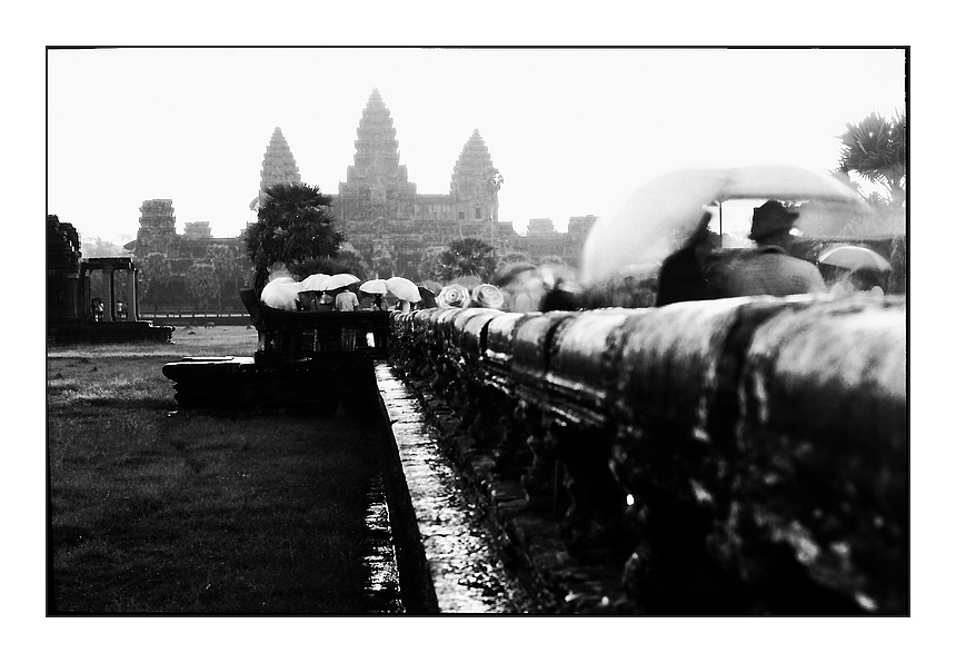 wet sunset at Angkor wat