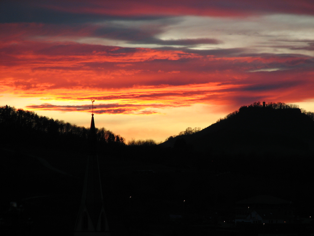 Wetterhahn im Abendrot