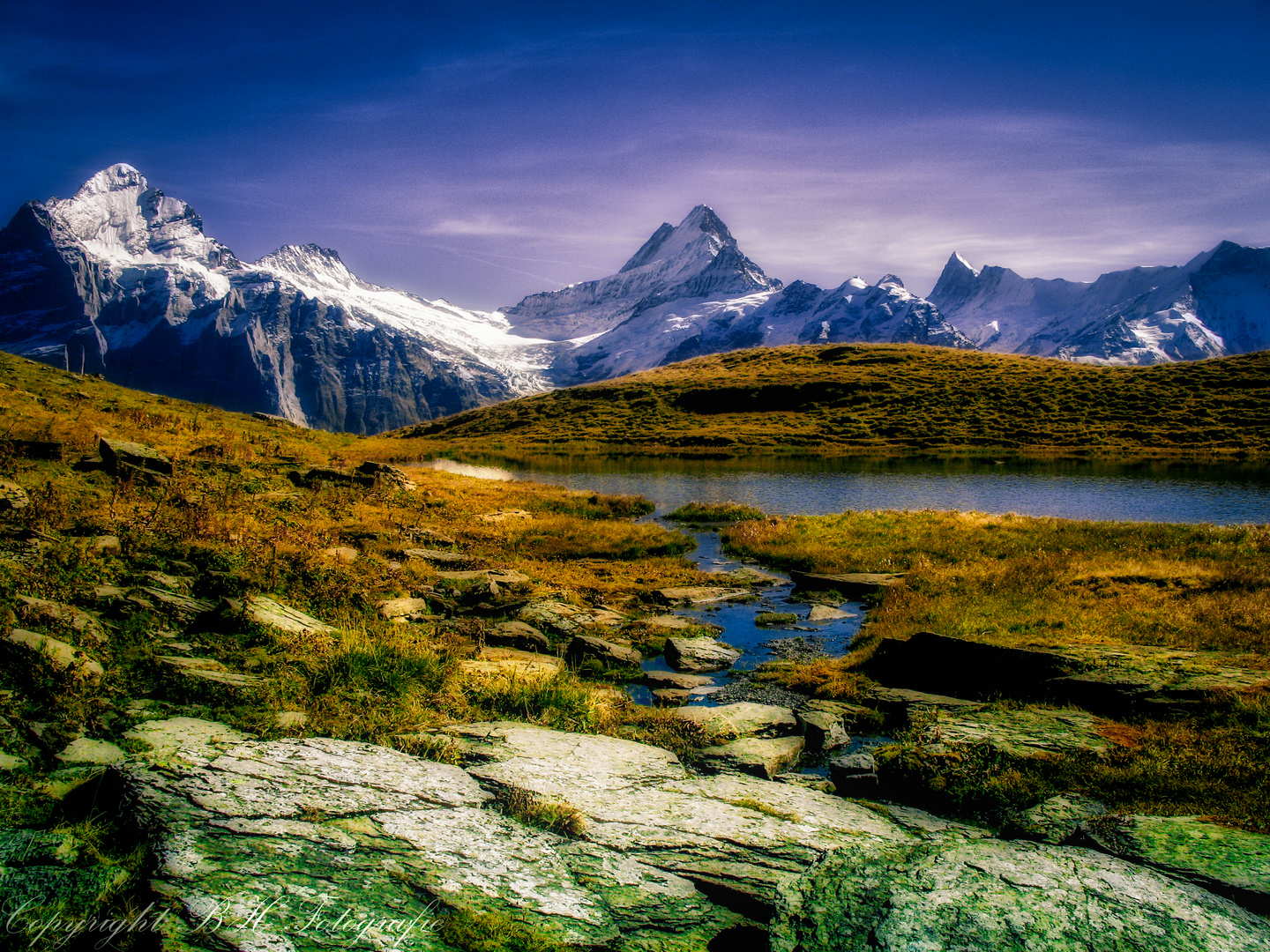 Wetterhorn;Schreckhorn und Finstraarhorm