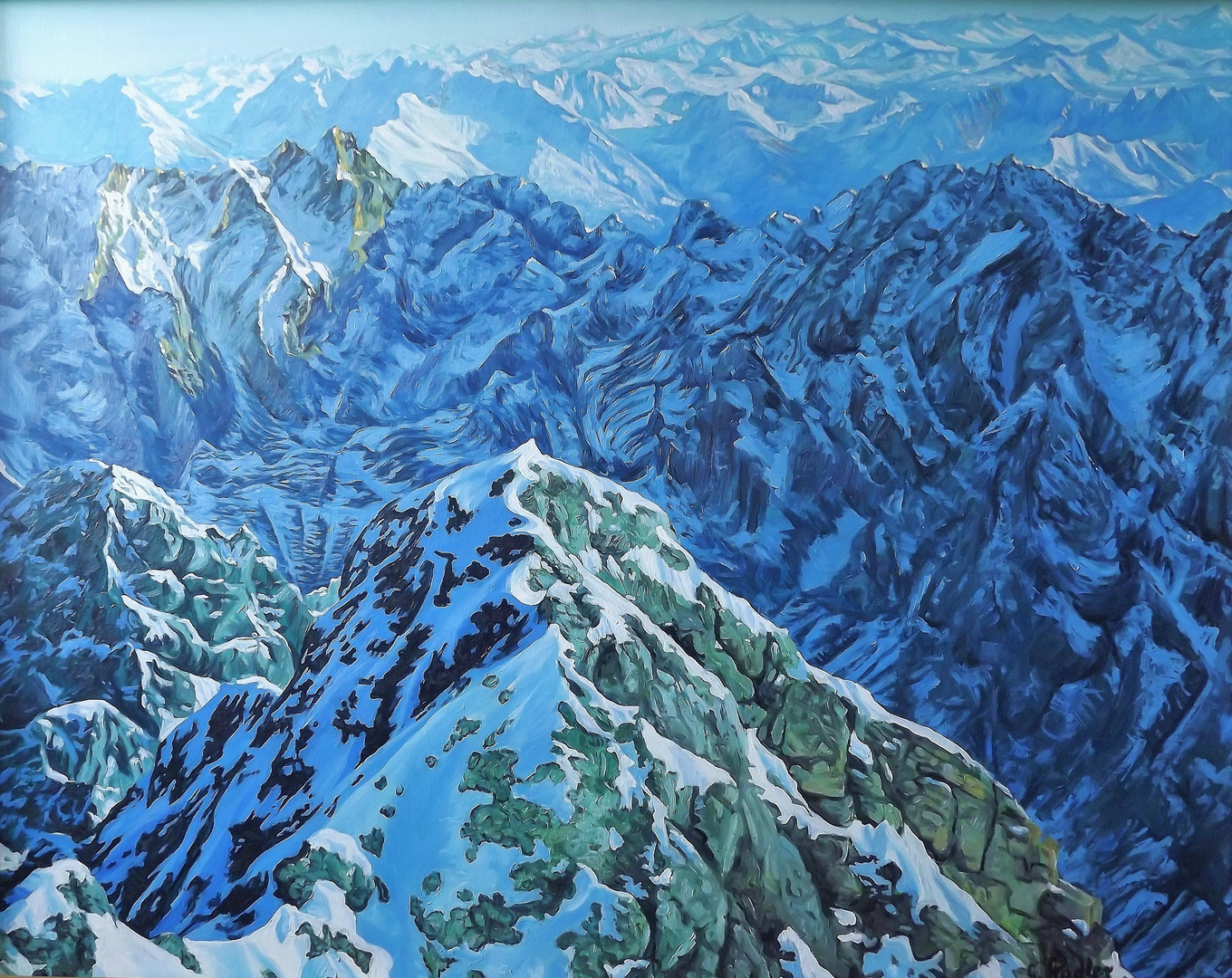 Wetterstein und Karwendel, Öl auf Leinwand auf Hartfaser, 76 cm x 96 cm