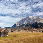 Wettersteingebirge von Leermoos (Tirol) aus gesehen im Oktober 2012