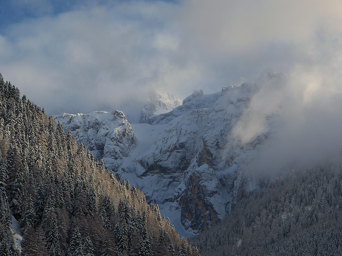 Wetterumschwung am Sella-Stock bei Wolkenstein, Dolomiten