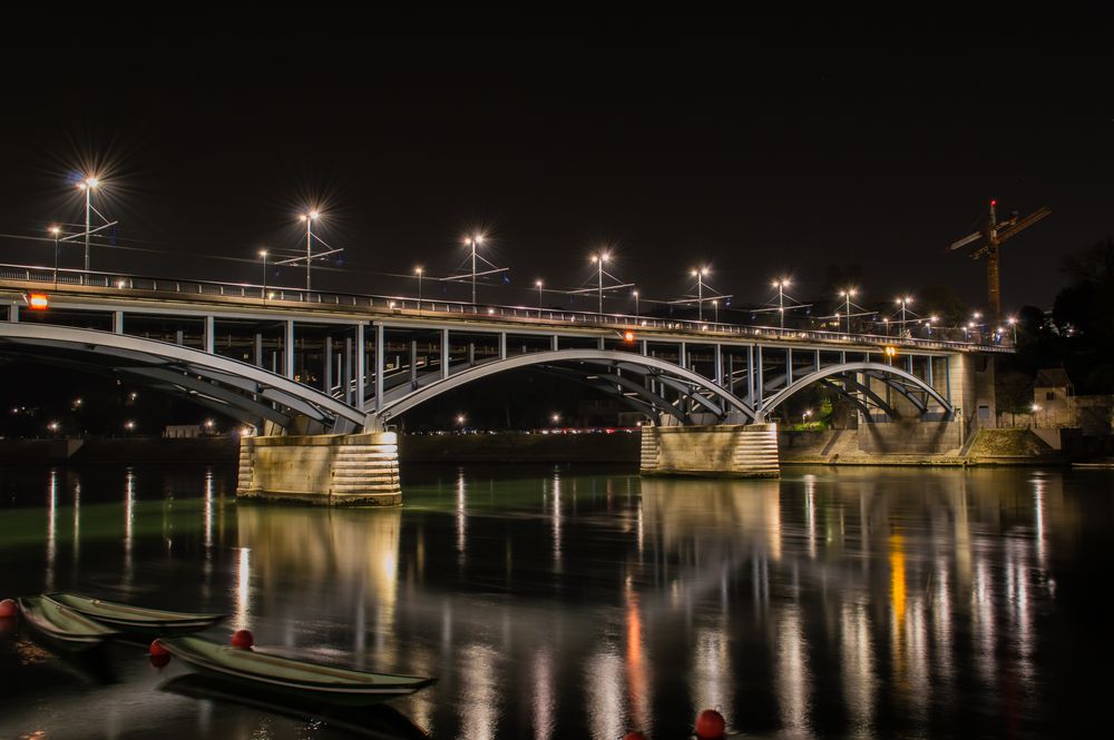 Wettsteinbrücke Basel bei Nacht