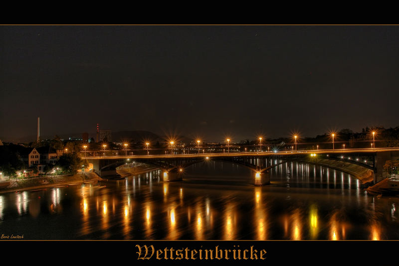 Wettsteinbrücke by Night in Basel