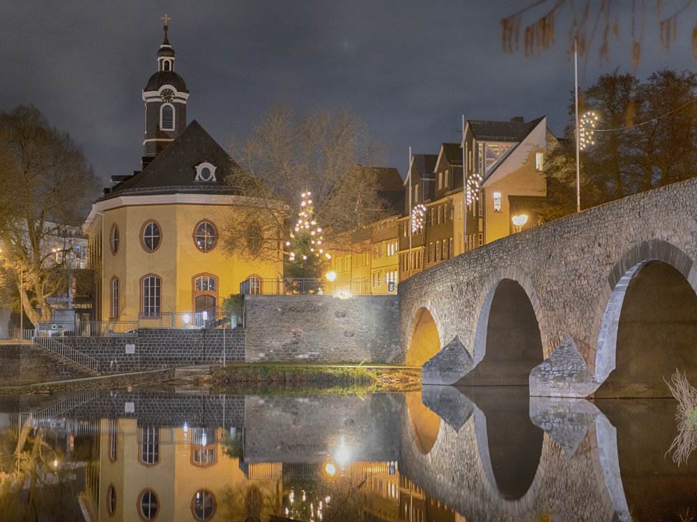 Wetzlar bei Nacht - Alte Lahnbrücke -