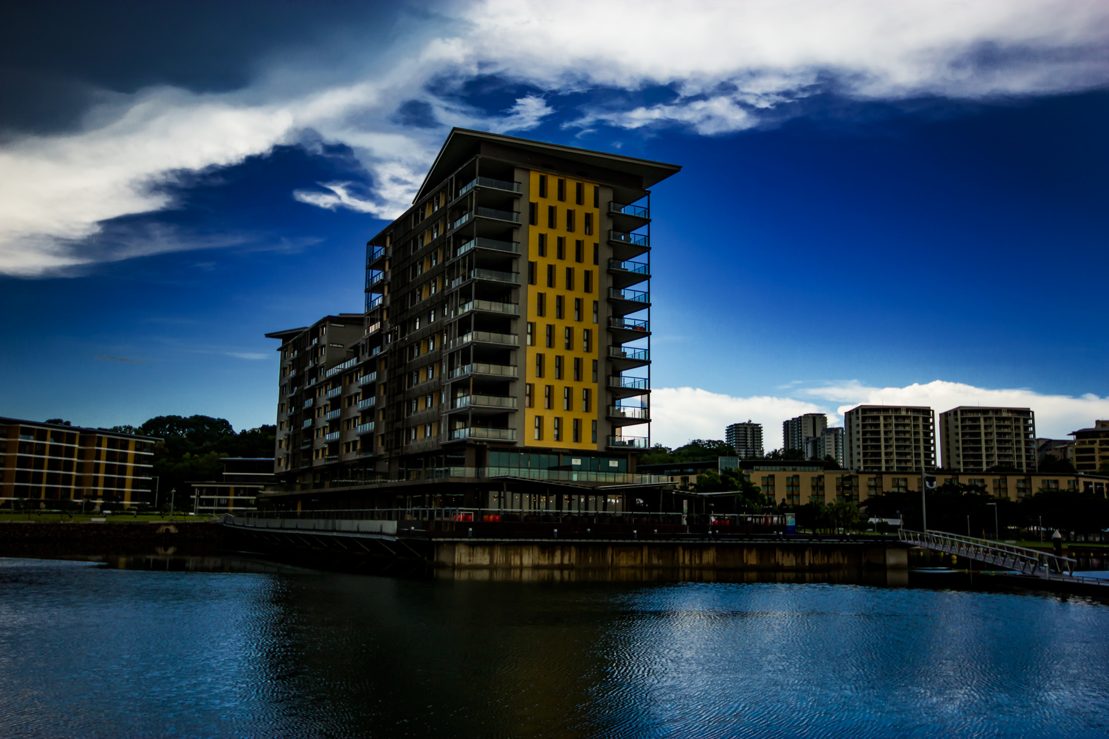 Wharf One on a stormy day