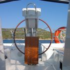 Wheel in bright morning sky