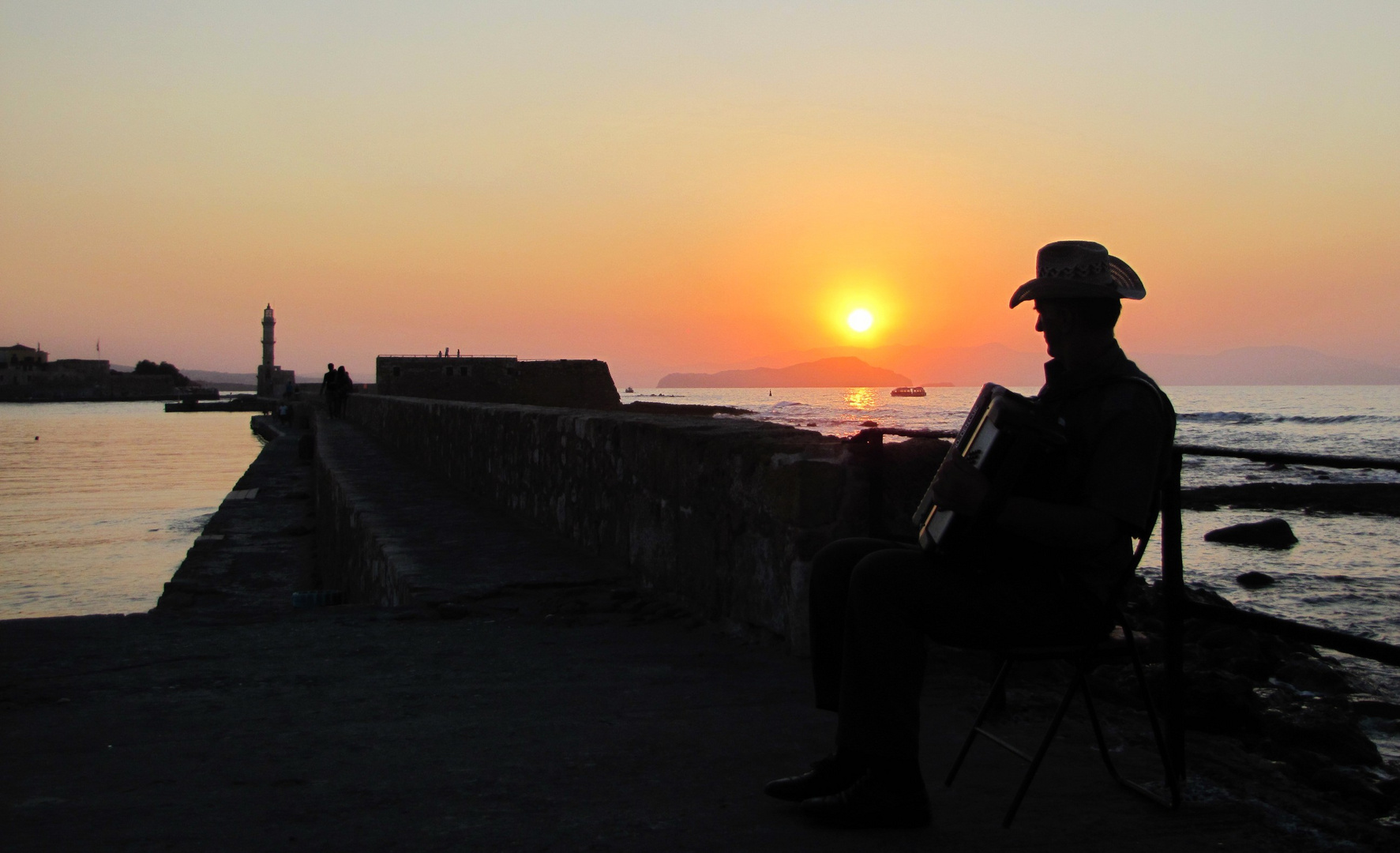 when the sun goes down in chania