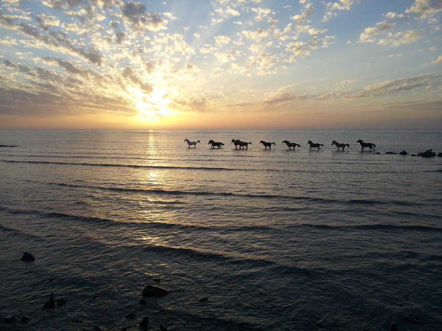 When the sun was drinking from the sea 