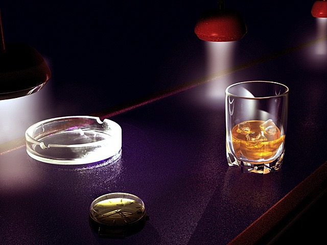 whiskey alone in bar