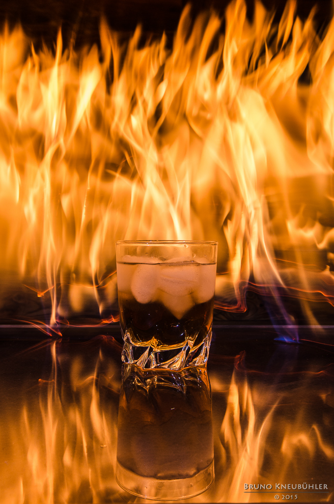 Whiskey on fire