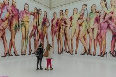white cube filled with girls