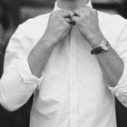 White Denim Shirt & Vintage Car Watch