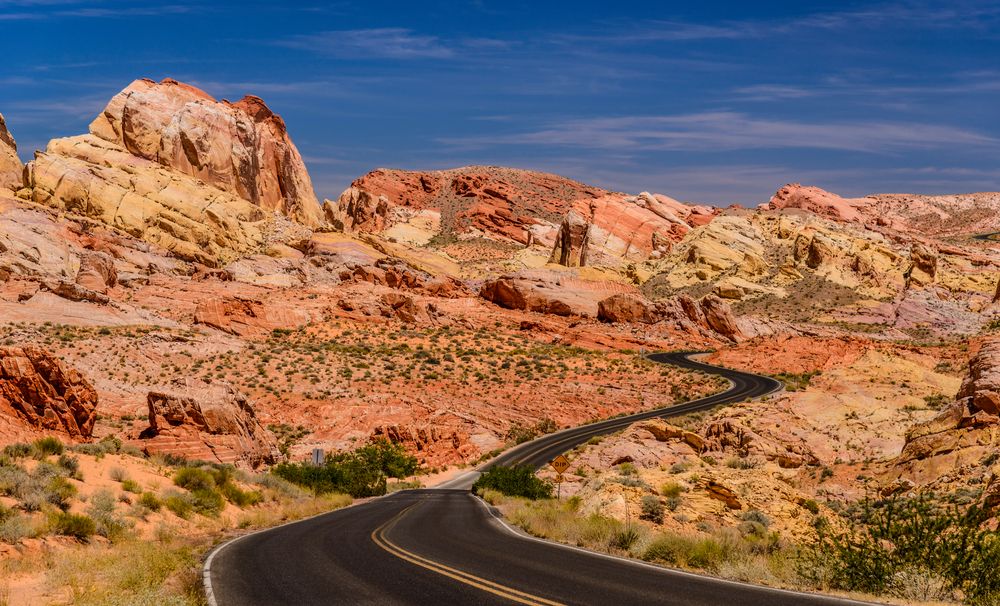 White Domes Scenic Byway, Valley of Fire, Nevada, USA