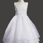 White Embroidered Organza & Pearled Bodice First Communion Dress