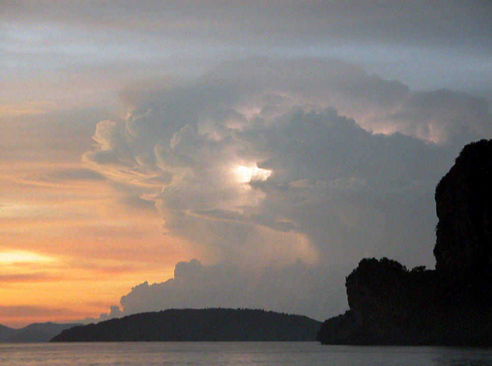 white lightning over Andaman sea