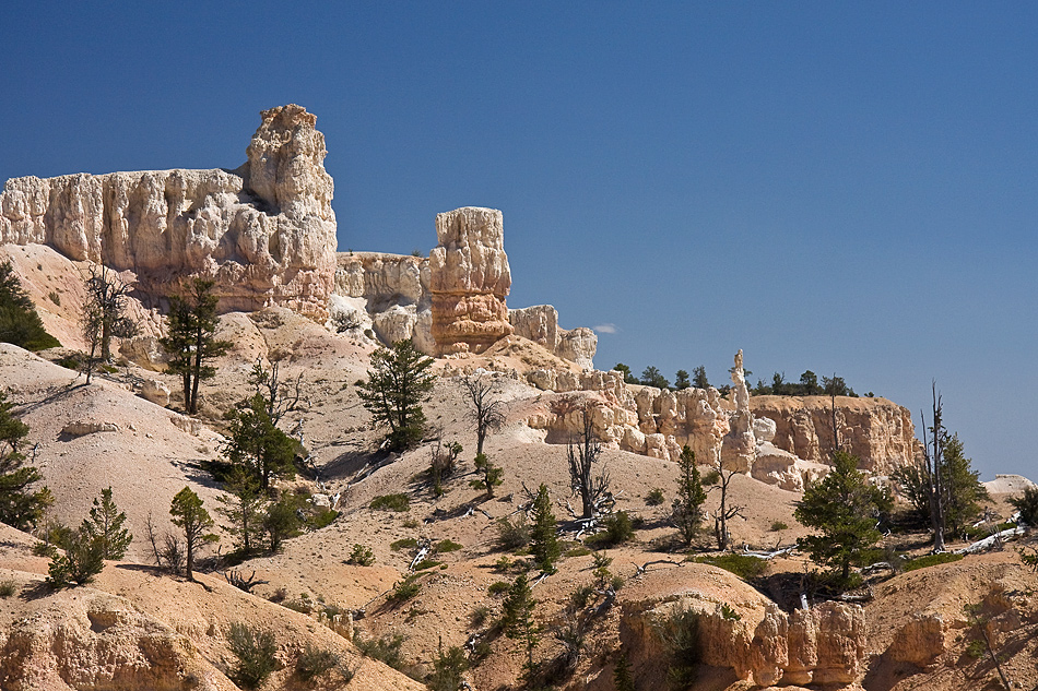 white rocks and blue sky