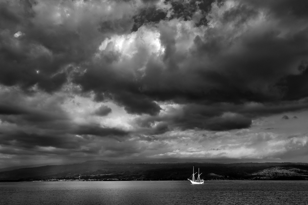 white sailing boat