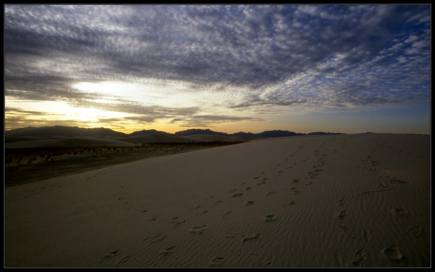 White Sands vor Sonnenuntergang