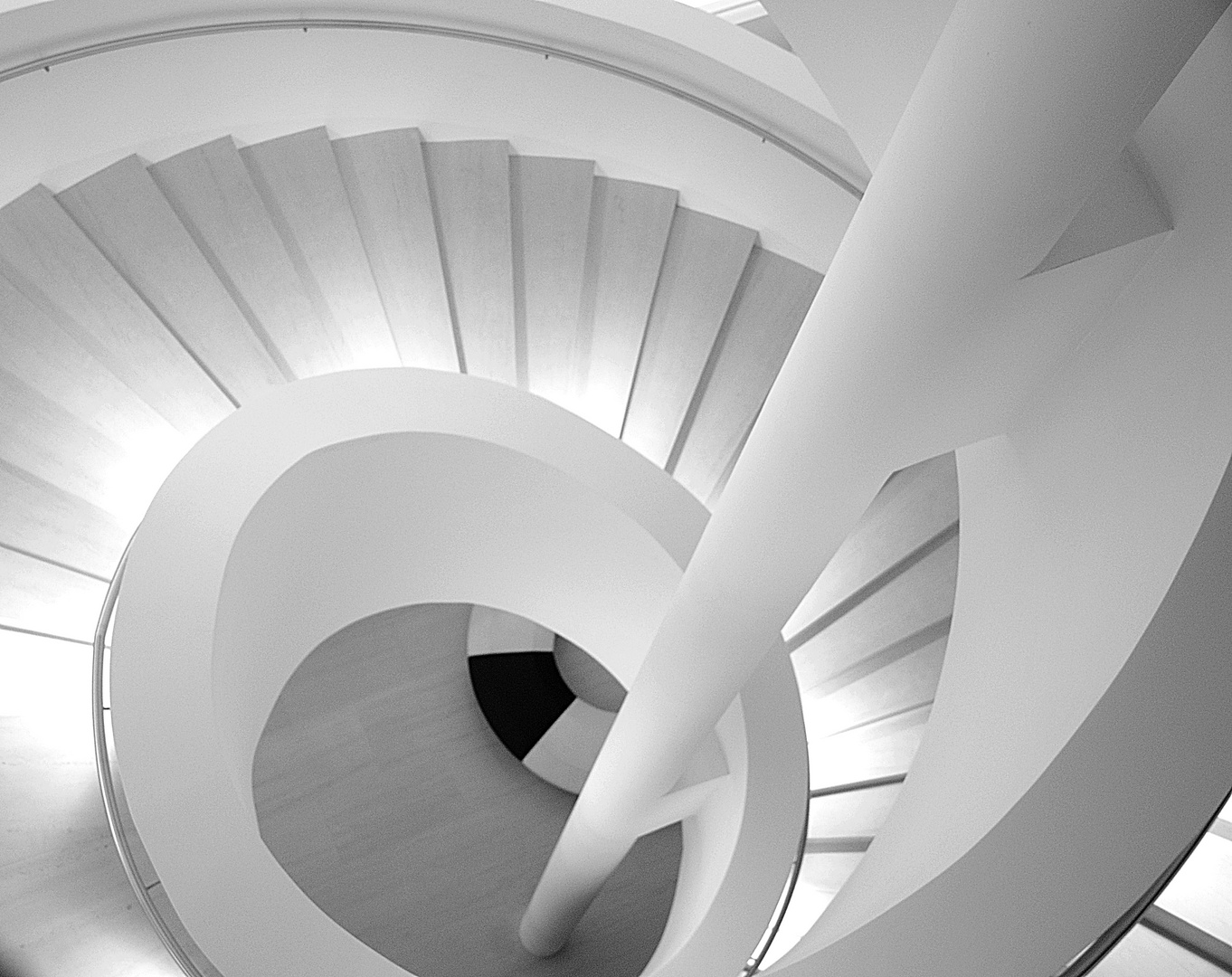 white spiral staircase