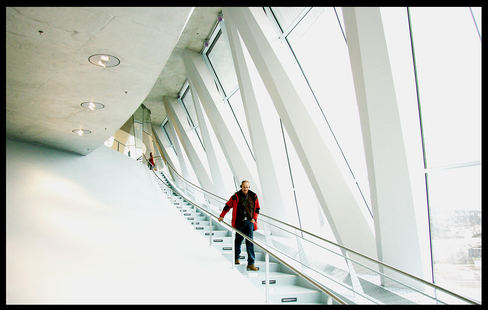 white stairs