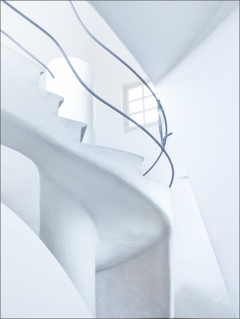 white stairs