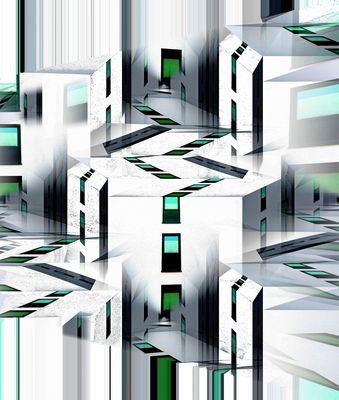 White Village Green Lighted