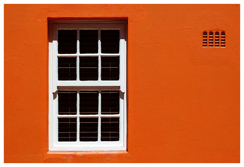 white window - orange wall