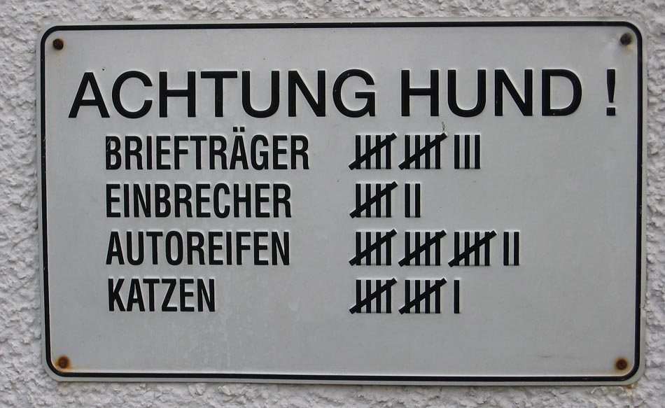 wichtiges schild