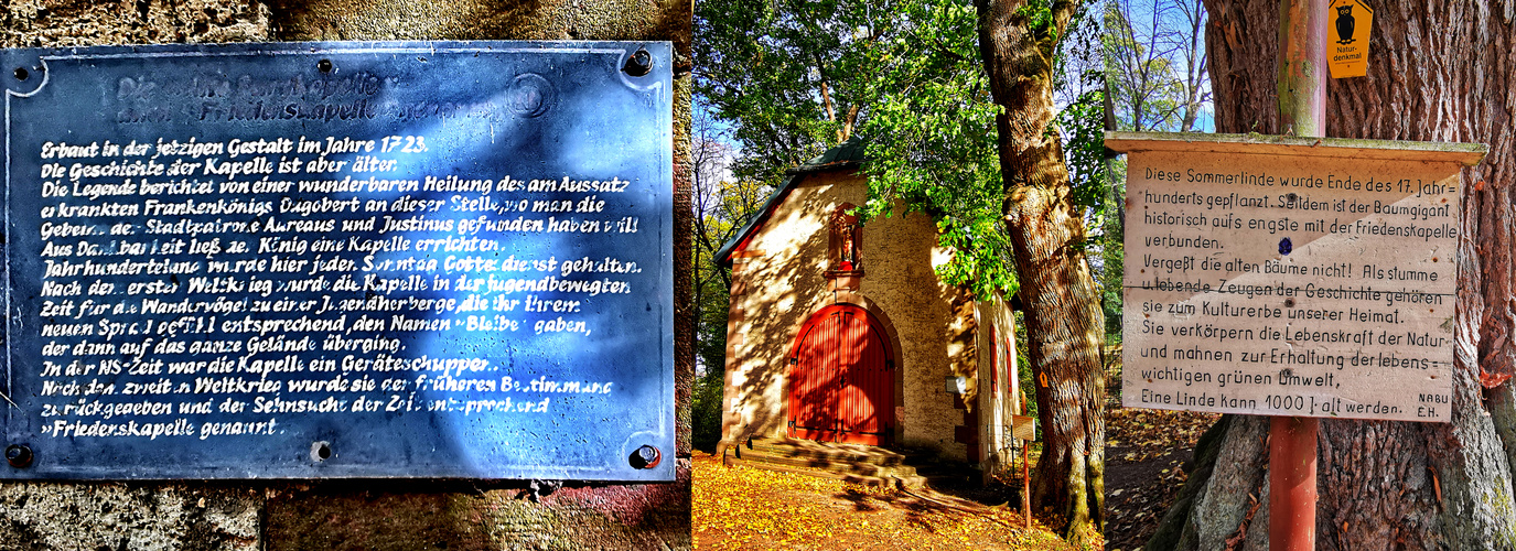 Wie Dazumal - Collage Info von Kapelle und Baum an der Alten Burg ...