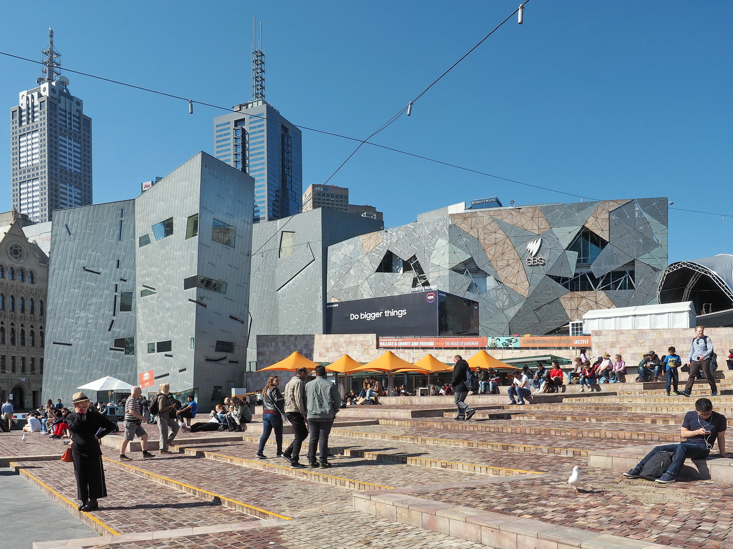 Wie Dazumal: der Federation Square in Melbourne