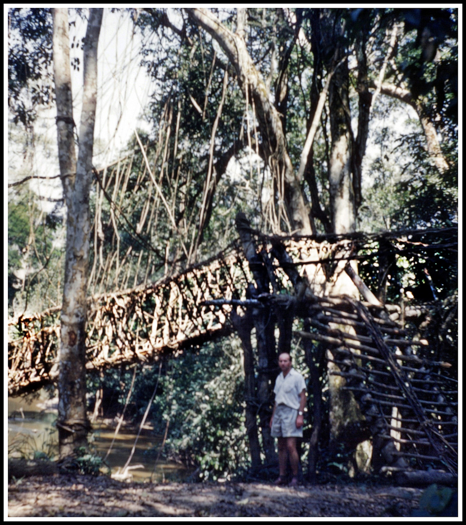 Wie Dazumal- Hängebrücke mit "Aufgang"