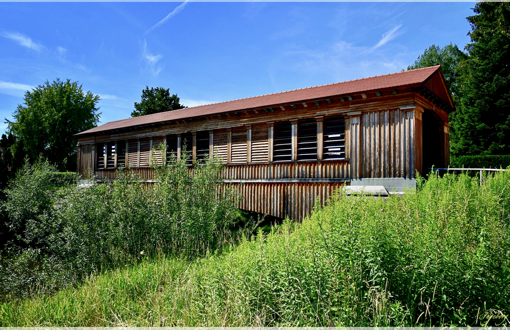 # wie dazumal: historische Holzbrücke über die Schussen #