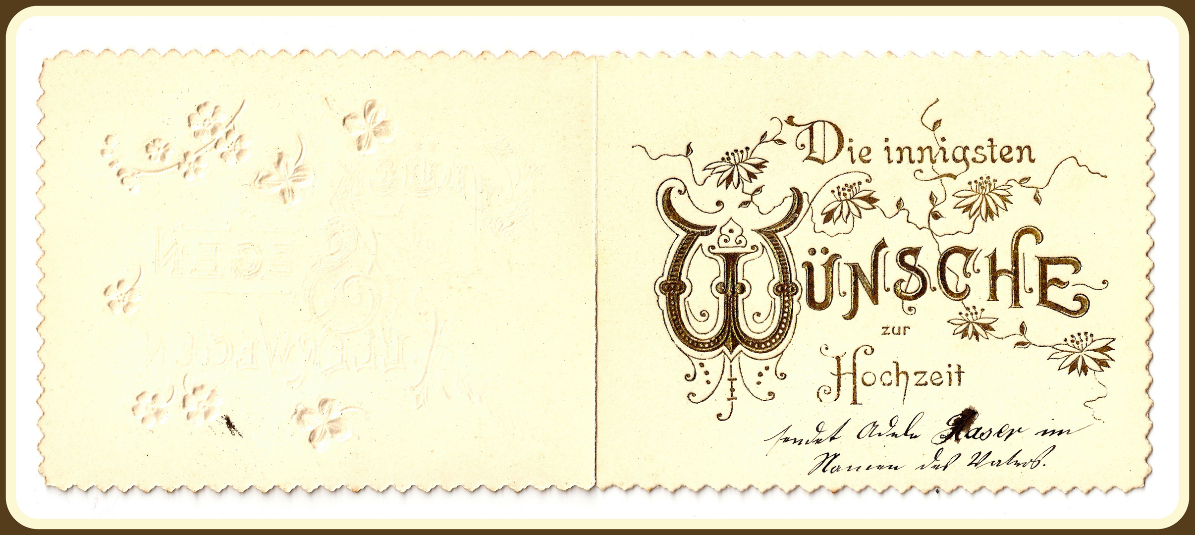 *wie dazumal*  -  Hochzeitswünsche 1903