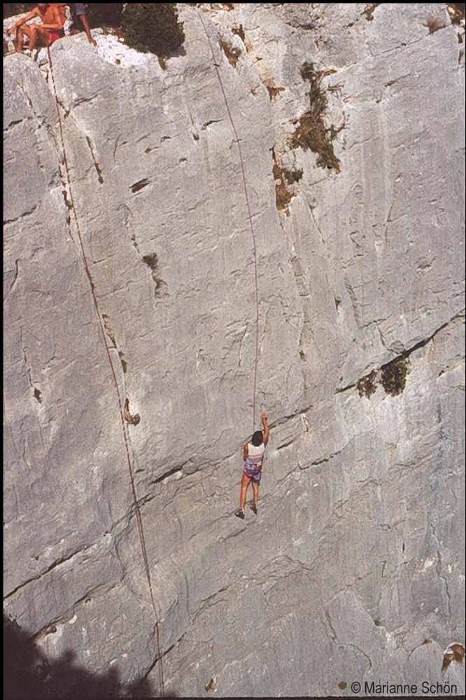 Wie dazumal ...klettern in der Schlucht vom  Verdon...