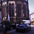 Wie dazumal :St Marien Zwickau mit Marktgeschehen 6.9.2019